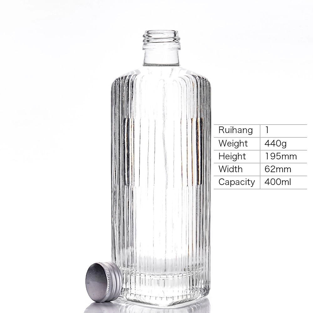 400ml Fluted Gin Glass Bottle - RH1