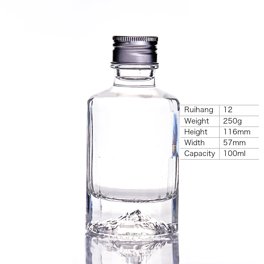 100ml Mountain Base Miniature Glass Bottle - RH12