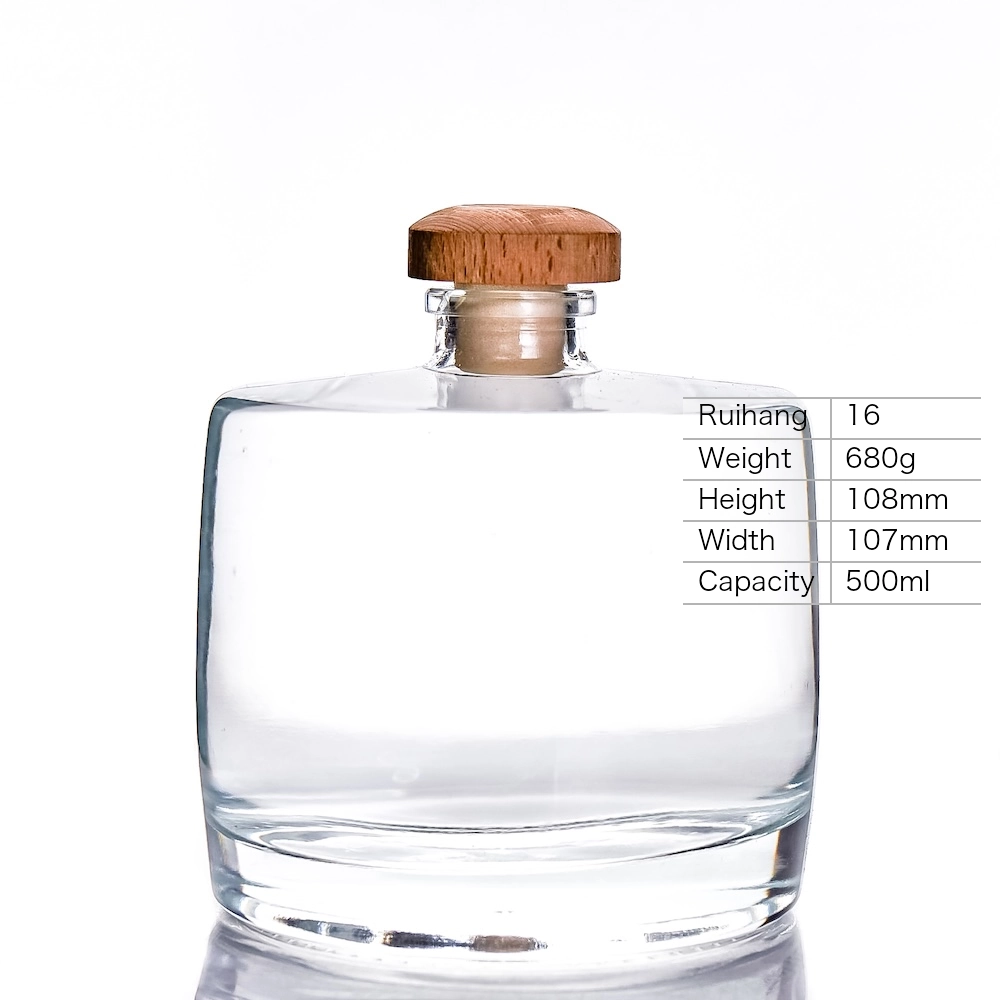 500ml Short Wide Cylinder Glass Bottle - RH16