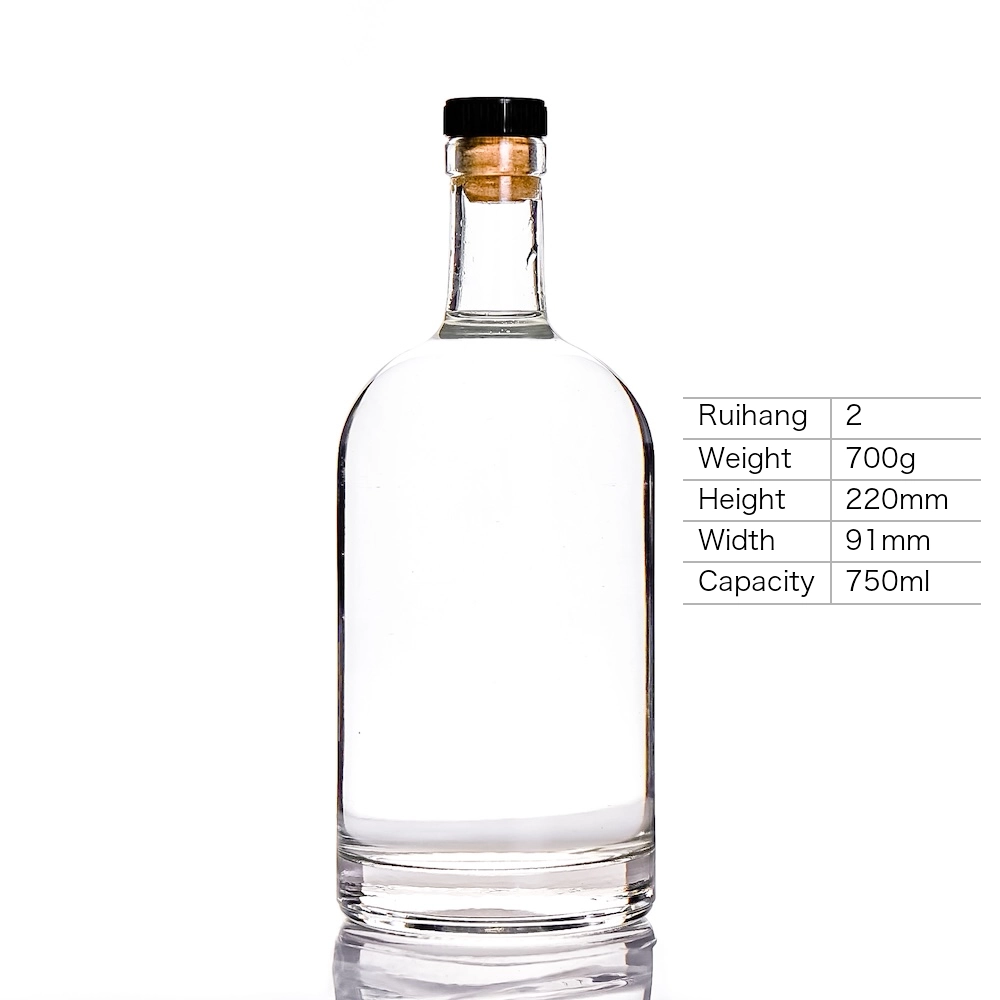 750ml Heavy Base Vodka Glass Bottle - RH2