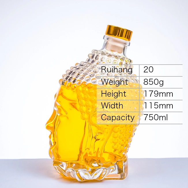 750ml Buddha Head Shaped Spirit Bottle - RH20