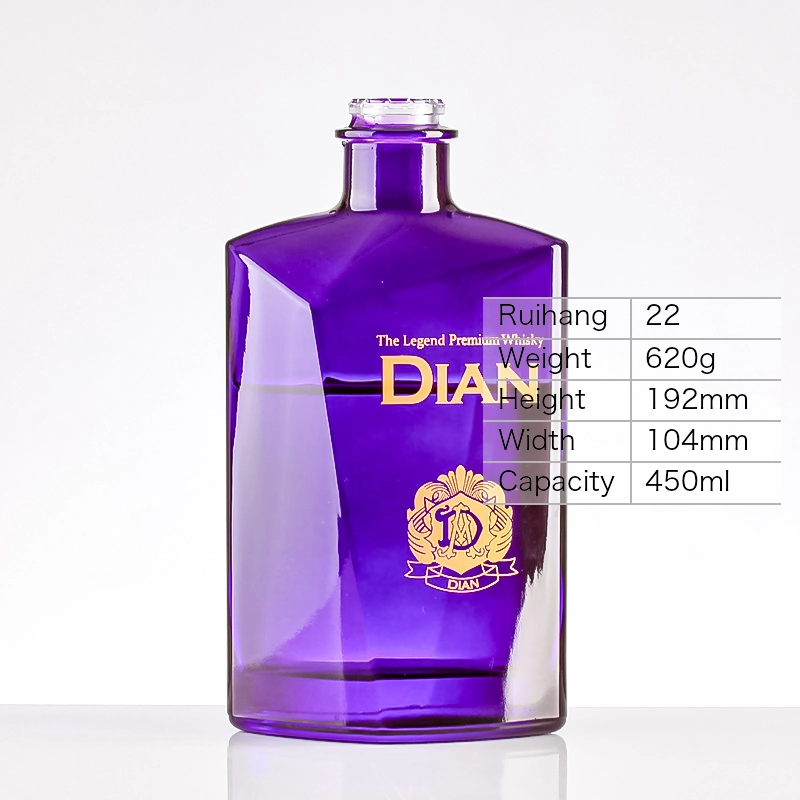 450ml Purple Tinted Facet Spirits Bottle - RH22