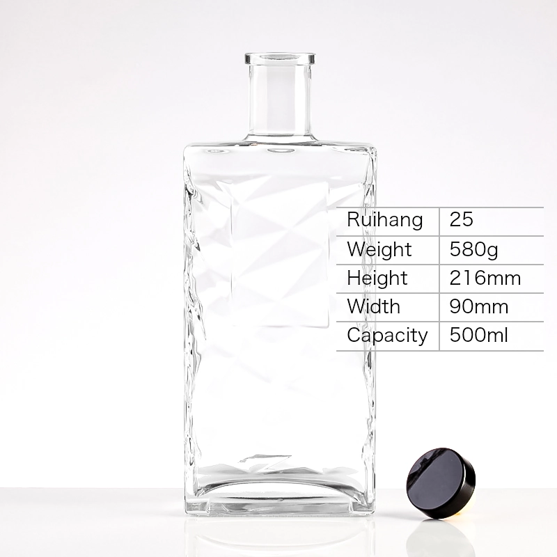 500ml Geometric Faceted Spirit Bottle - RH25