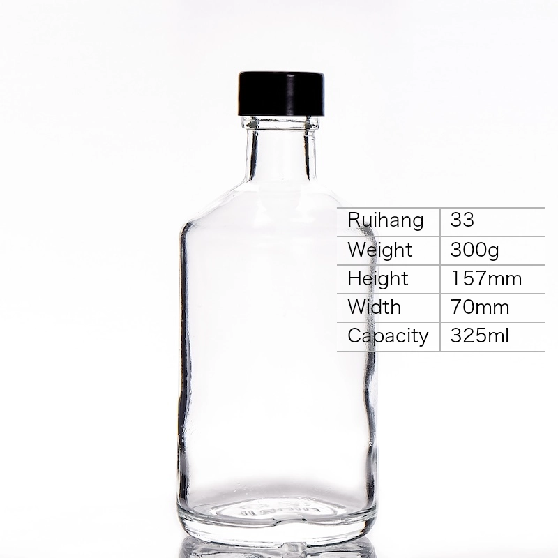 325ml Flask Style Whiskey Glass Bottle - RH33