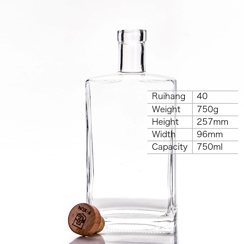 750ml Wide Rectangular Spirit Bottle - RH40