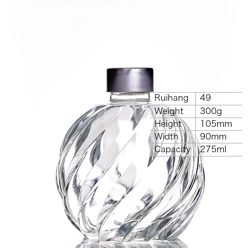 275ml Swirl Design Small Glass Bottle - RH49