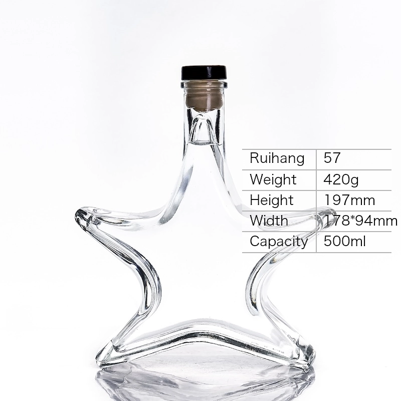 500ml Unique Star Shaped Glass Bottle - RH57