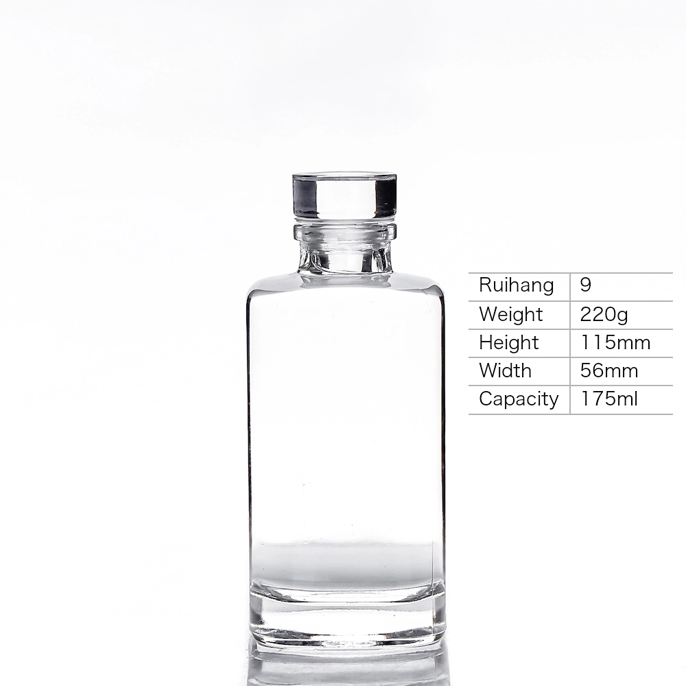 175ml Rectangular Spirits Glass Bottle - RH9